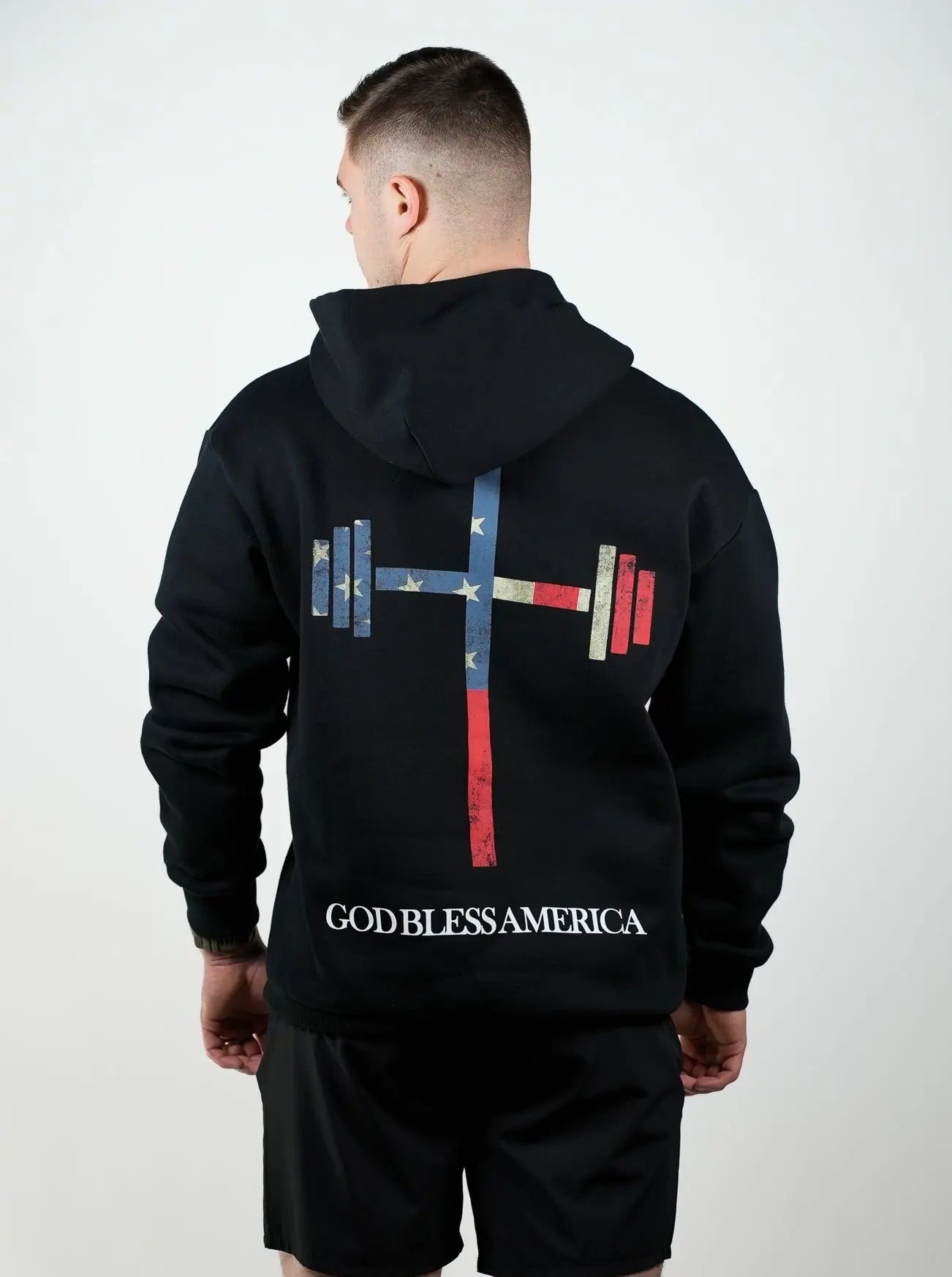 God Bless America Hoodie - Black - HolStrength