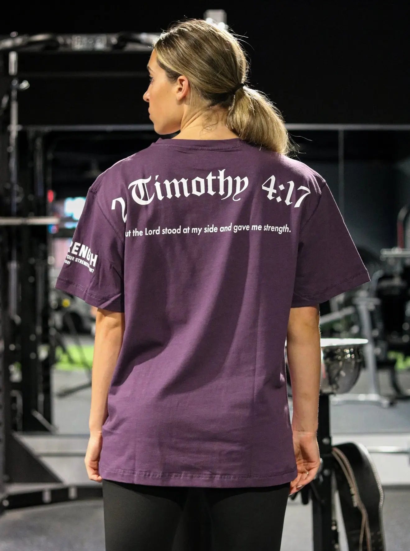 2 Timothy 4:17 Oversized Tee - Purple HolStrength