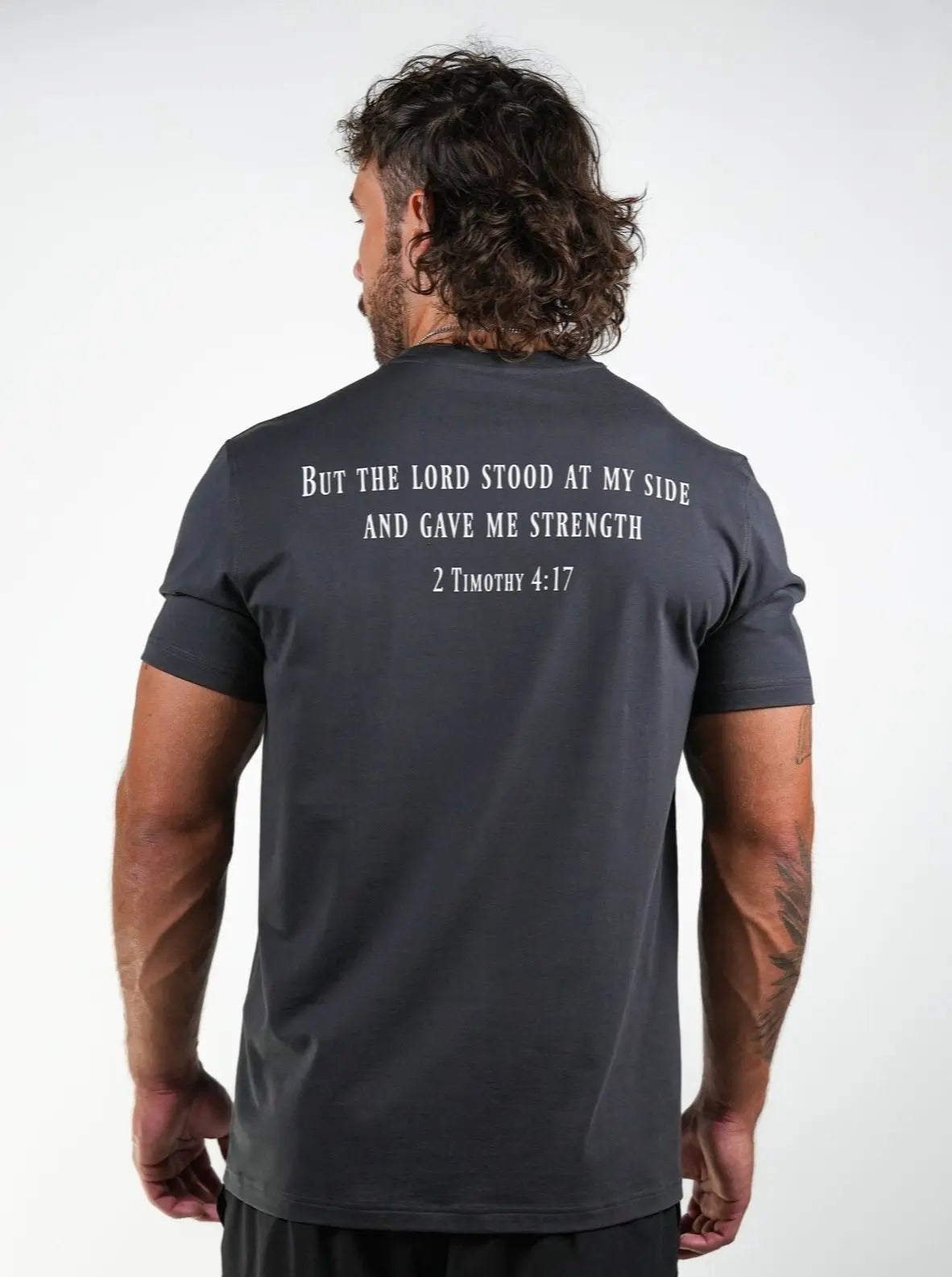 2 Timothy 4:17 Performance Tee - Gunmetal - HolStrength