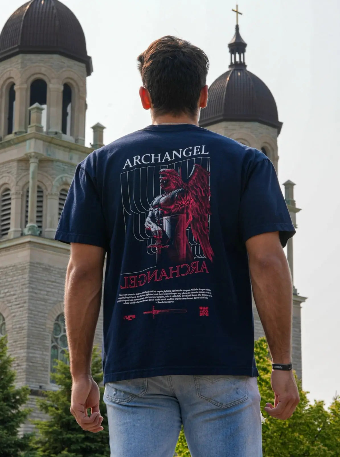 Archangel Michael Tee - Navy HolStrength