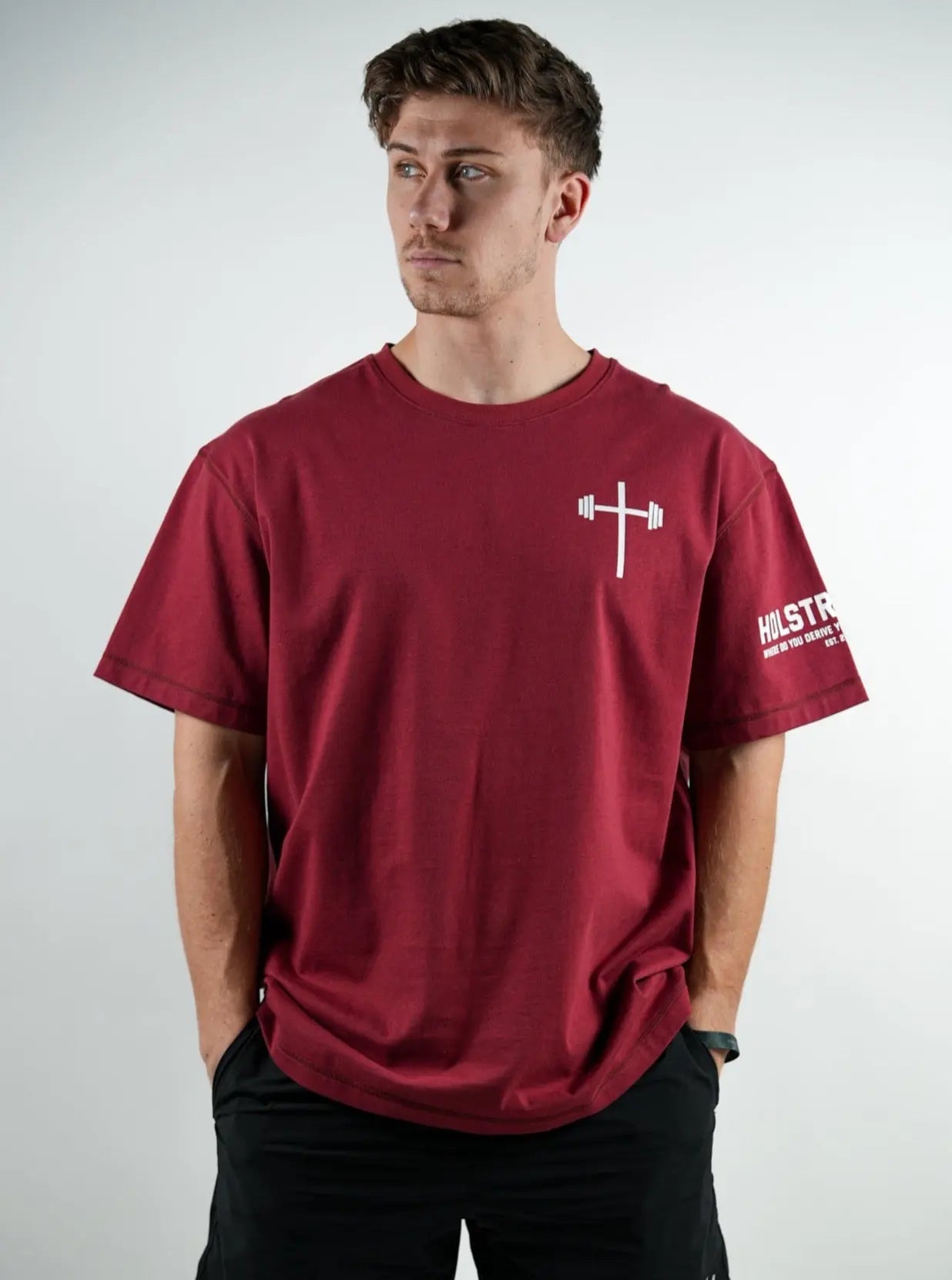 Armor Of God Oversized Tee - Maroon HolStrength