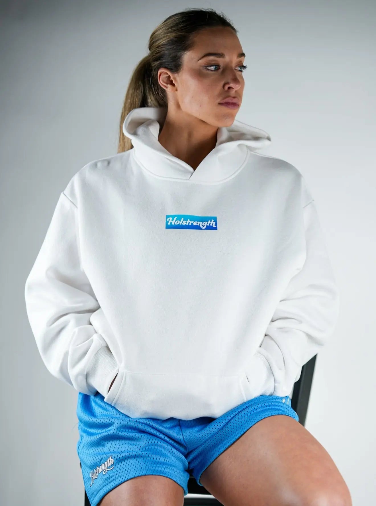 Christ Is King Hoodie - White/Blue HolStrength