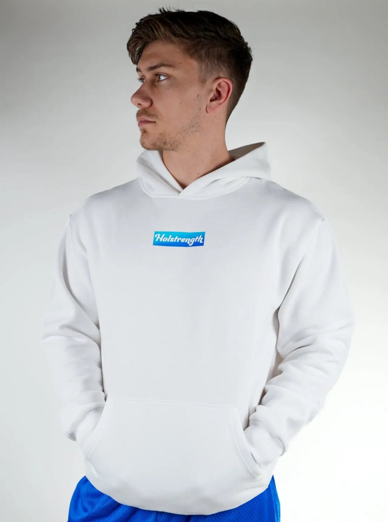 Christ Is King Hoodie - White/Blue HolStrength