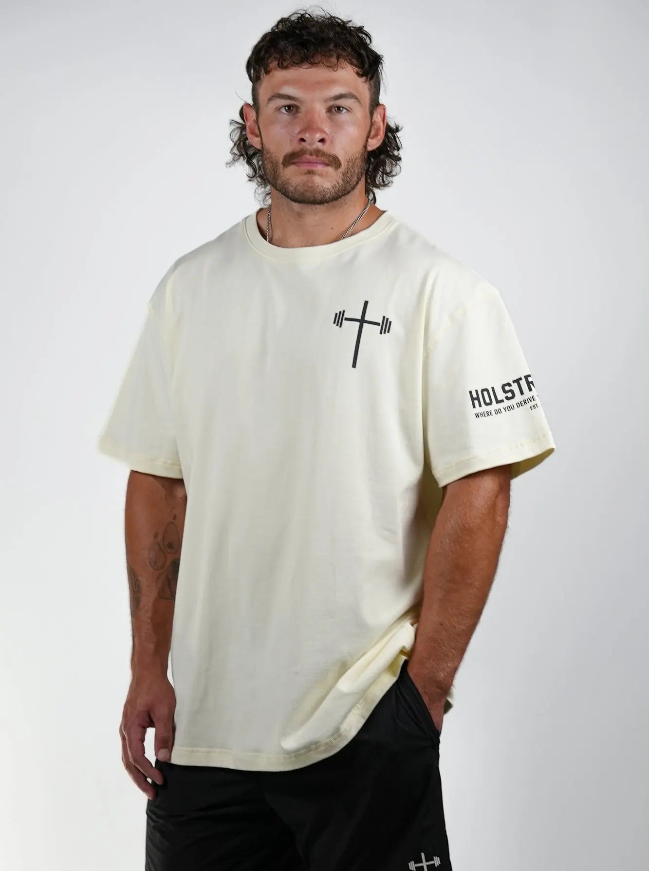 Christ Is King Oversized Tee - Cream HolStrength