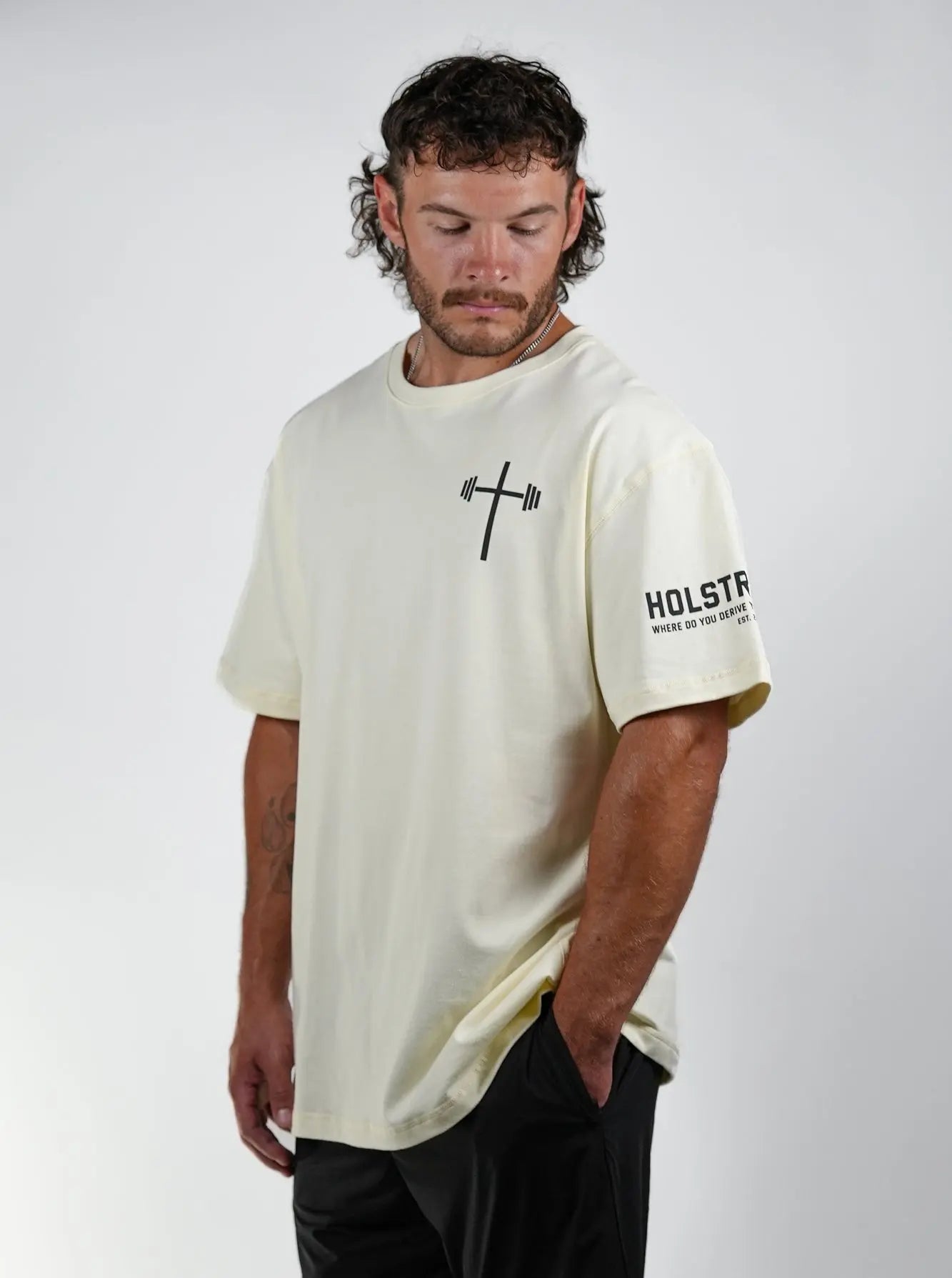 Christ Is King Oversized Tee - Cream HolStrength