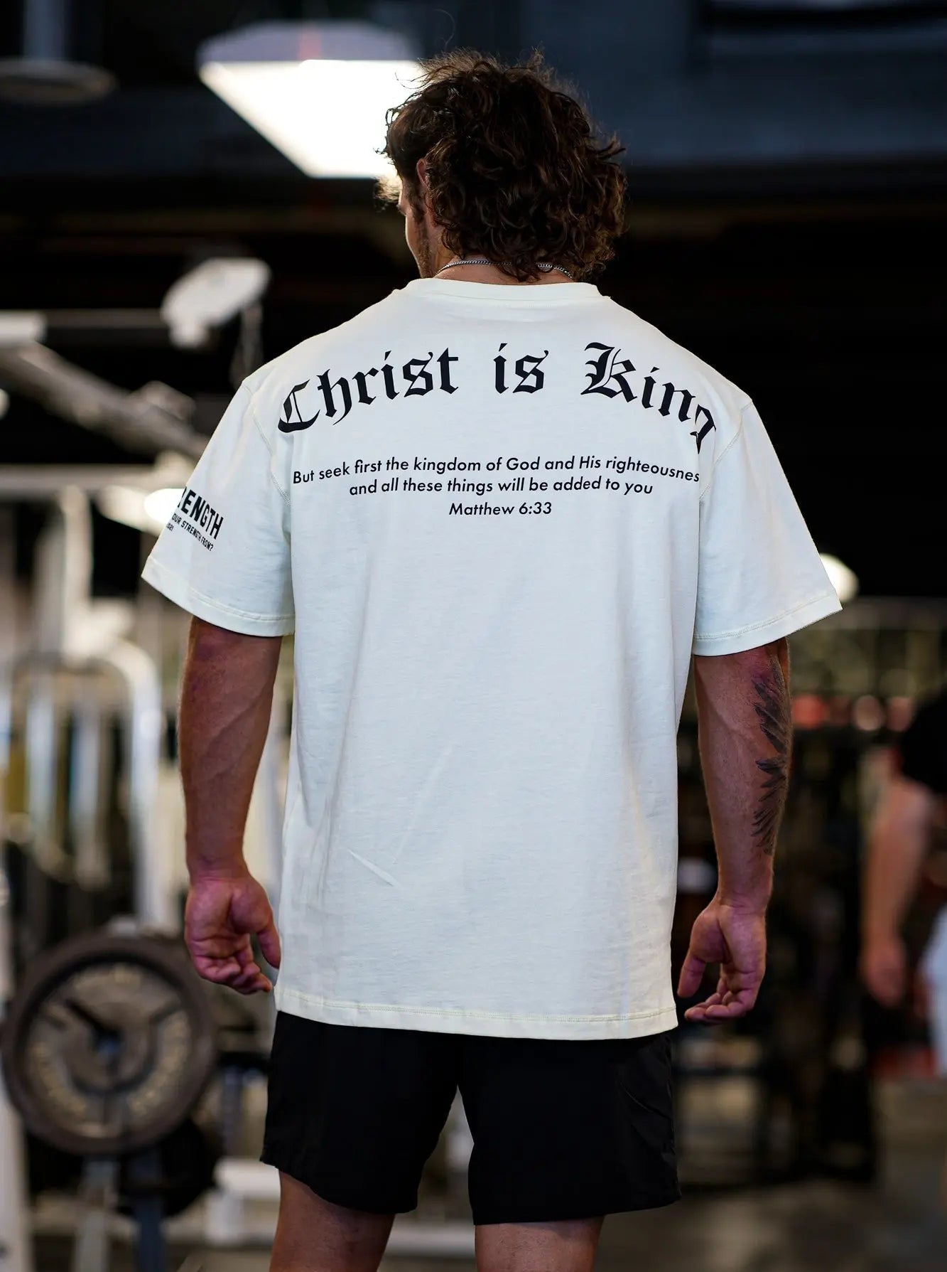 Christ Is King Oversized Tee - Cream HolStrength