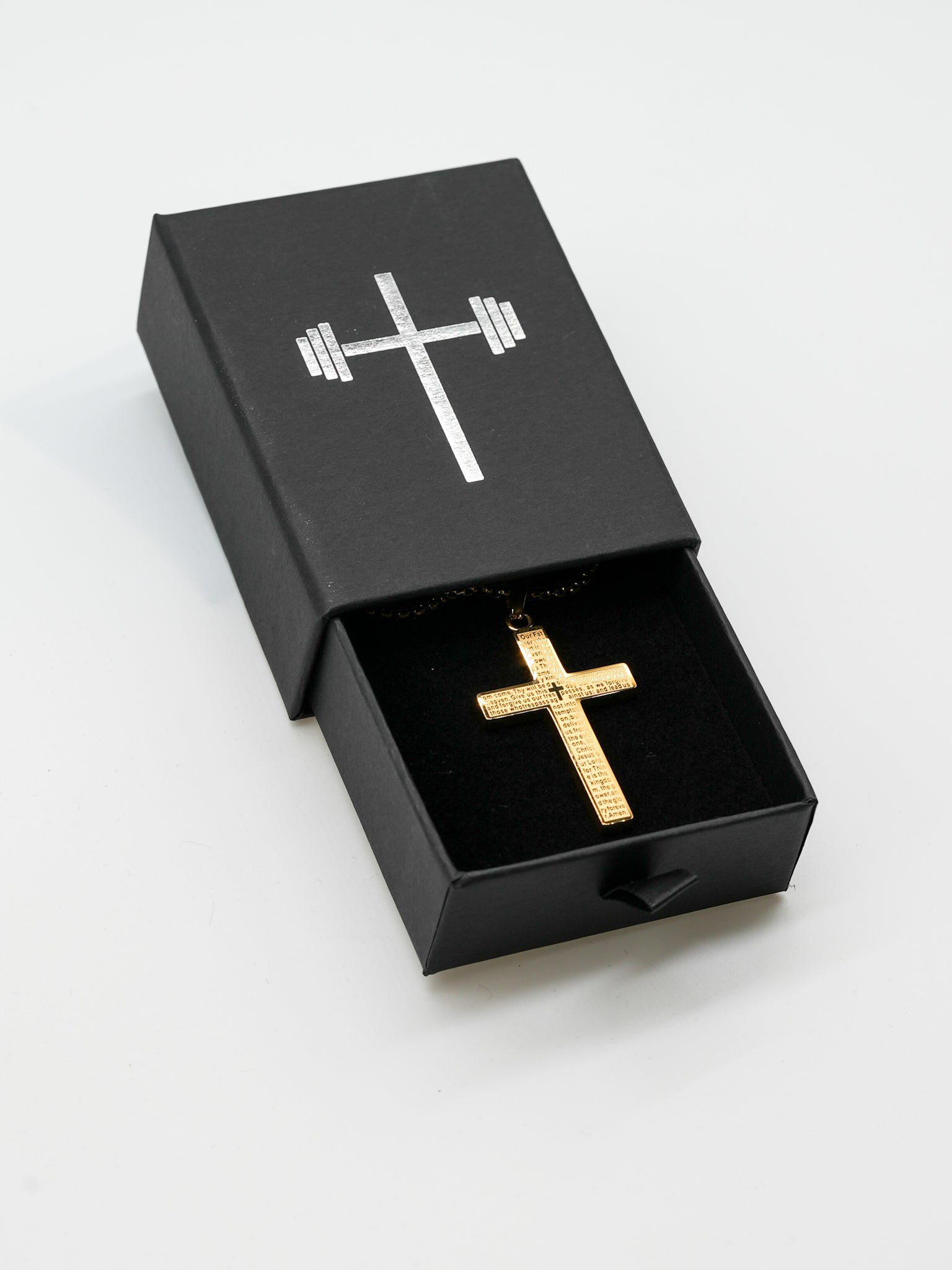 Lord's Prayer Cross Pendant Necklace