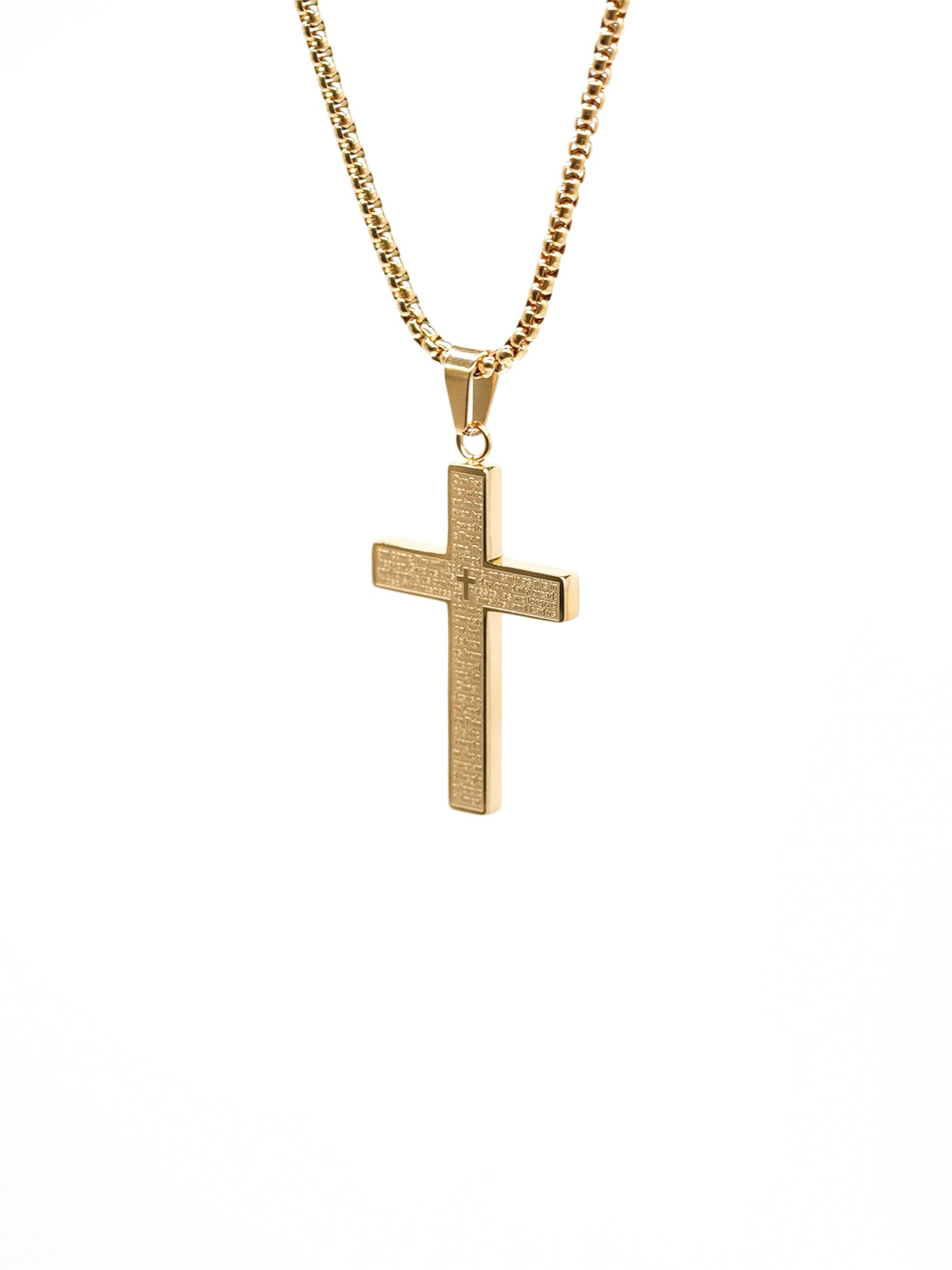 Lord's Prayer Cross Pendant Necklace