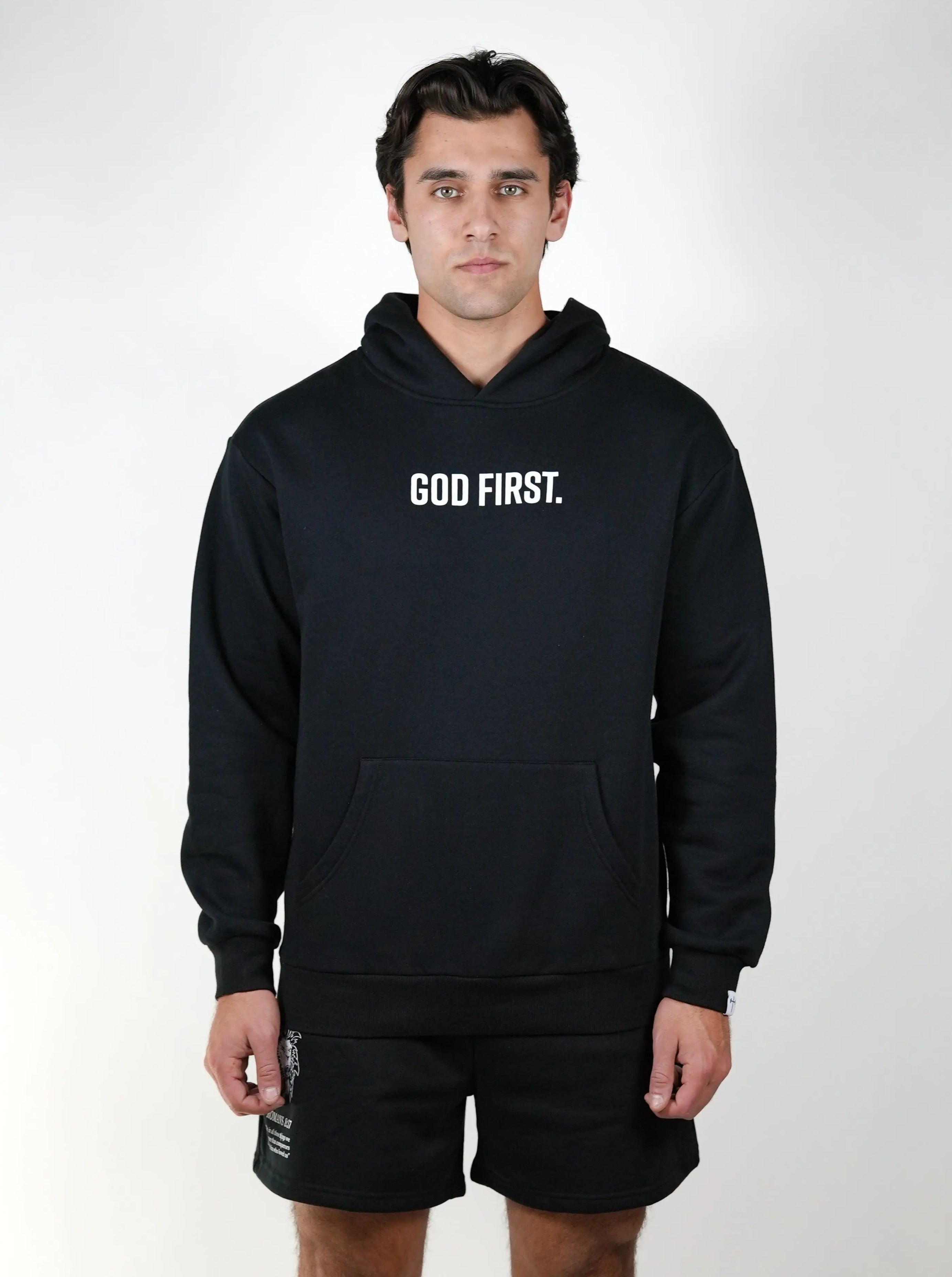 God First Hoodie - Black HolStrength