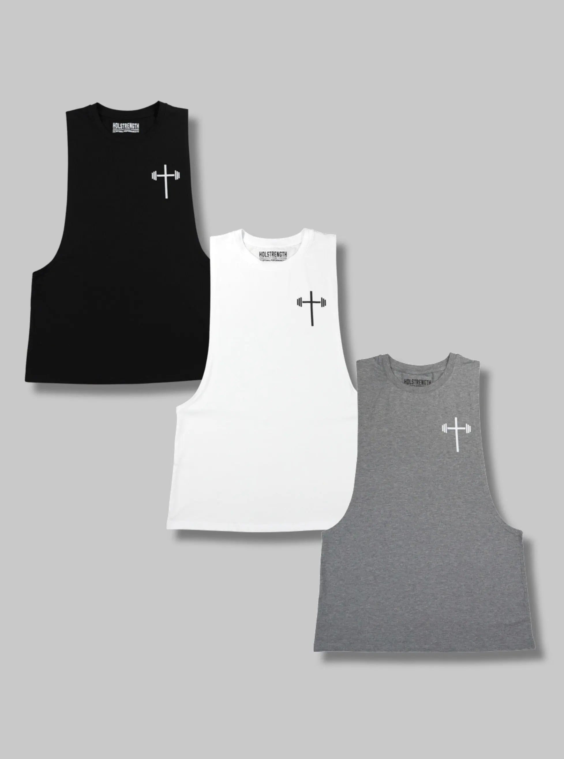 Cut Off 3 Pack - Black/White/Grey HolStrength