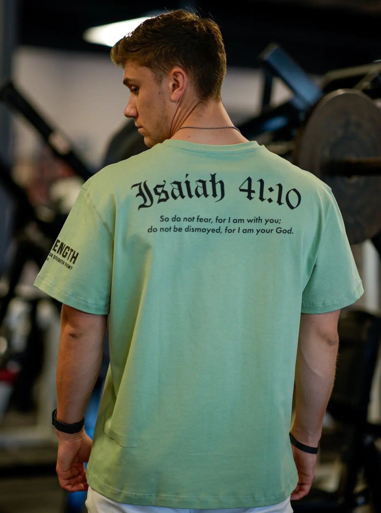 Isaiah 41:10 Oversized Tee - Light Green HolStrength