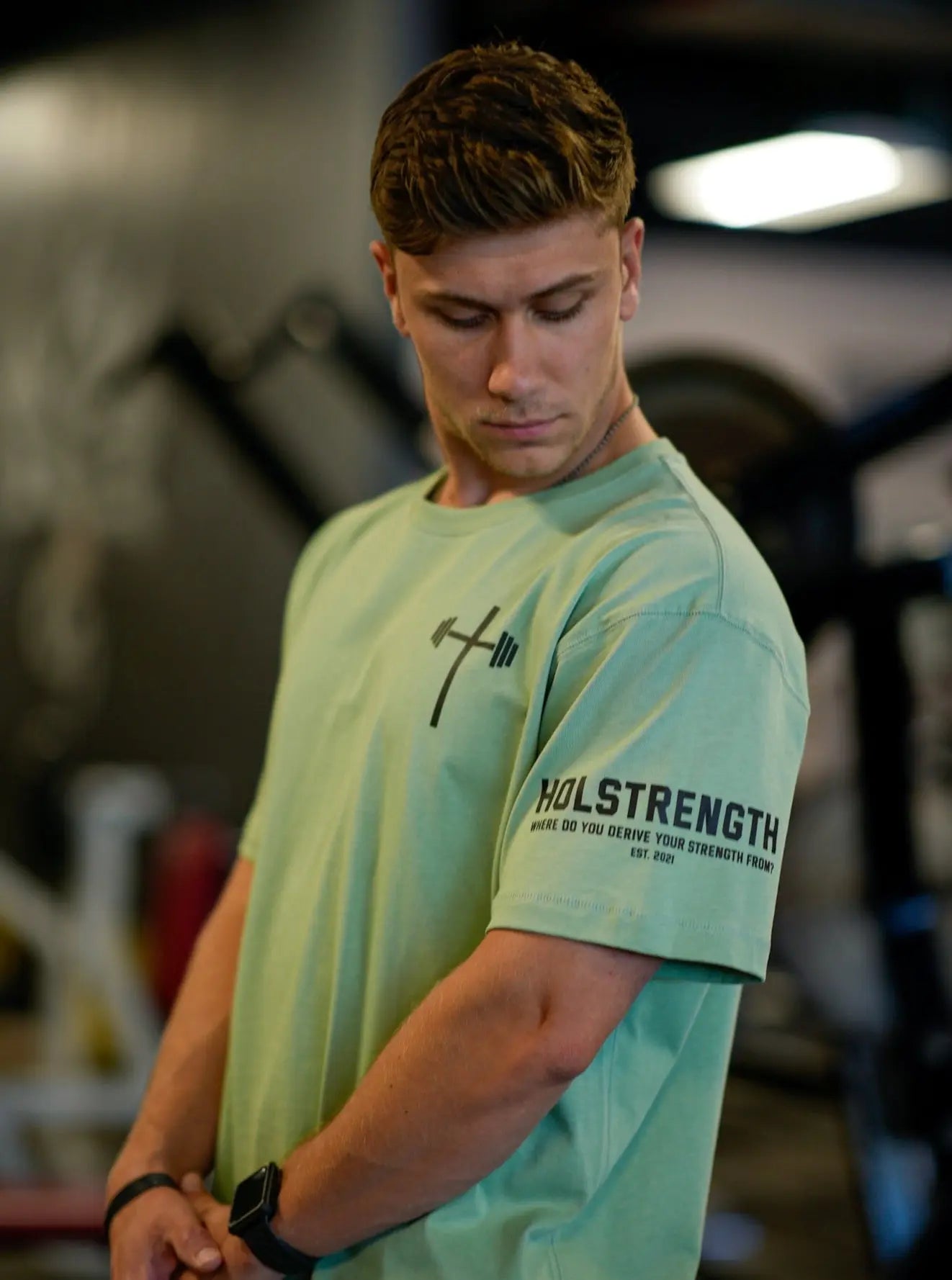 Isaiah 41:10 Oversized Tee - Light Green HolStrength