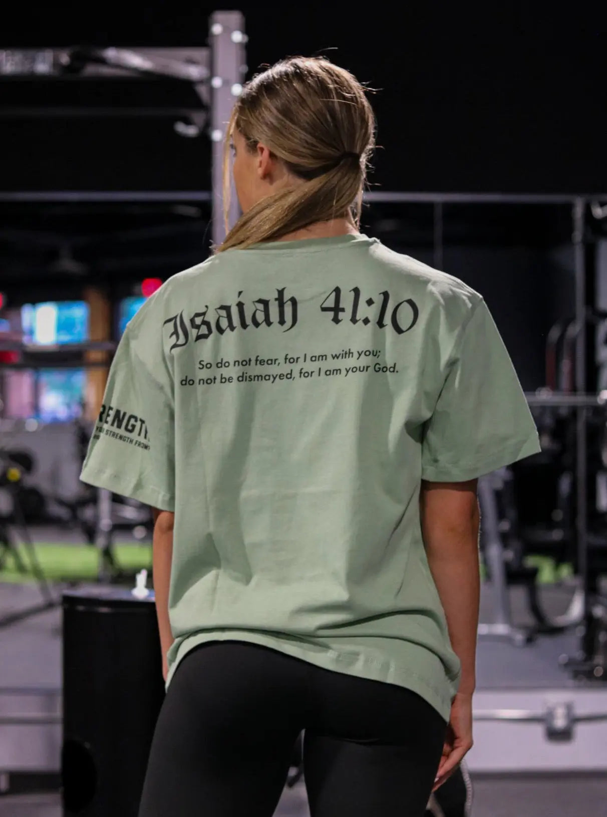 Isaiah 41:10 Oversized Tee - Light Green HolStrength