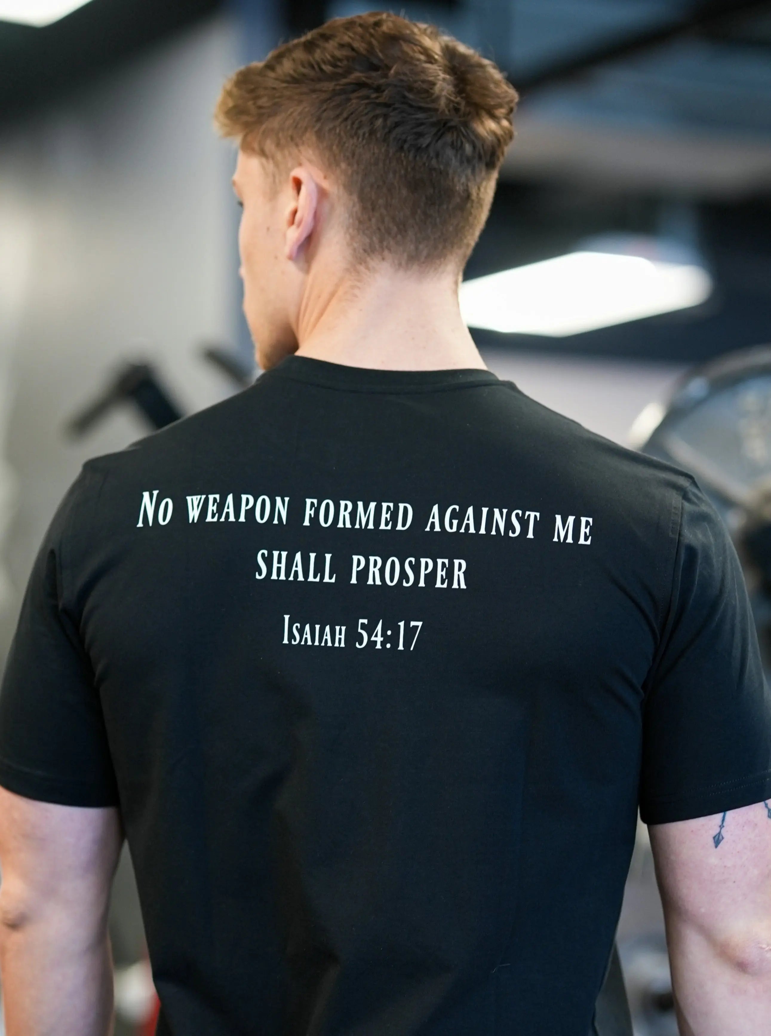 Isaiah 54:17 Performance Tee - Black HolStrength