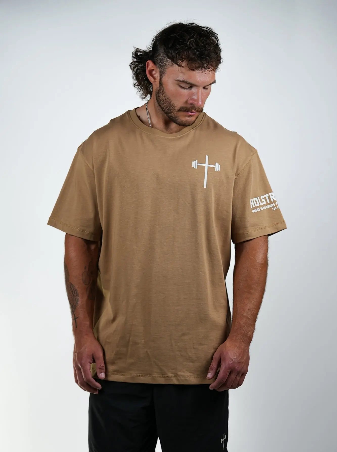 Jesus Is King Oversized Tee - Desert Brown HolStrength