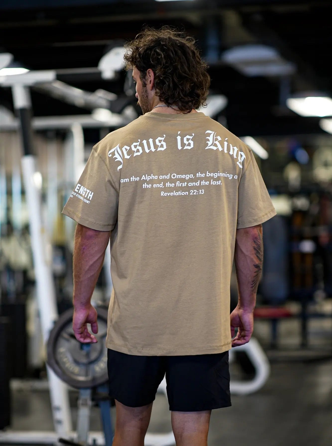 Jesus Is King Oversized Tee - Desert Brown HolStrength