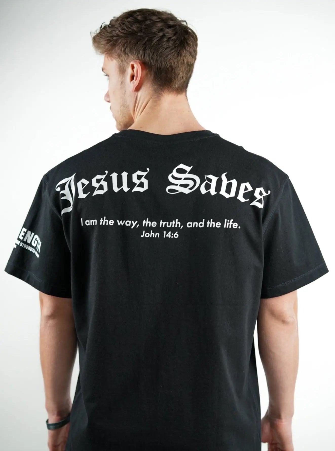 Jesus Saves Oversized Tee - Black HolStrength