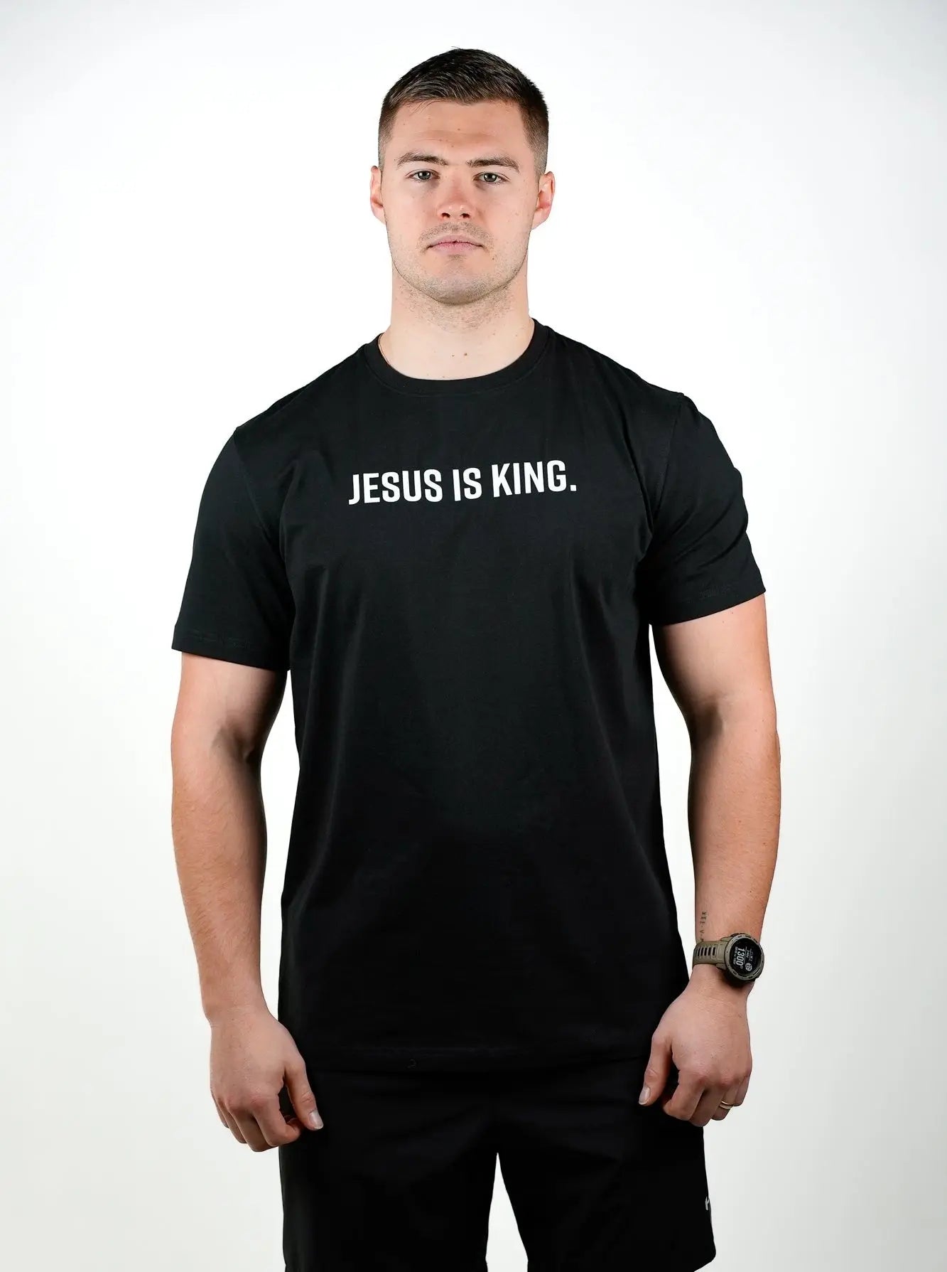 Jesus is King Performance Tee - Black HolStrength