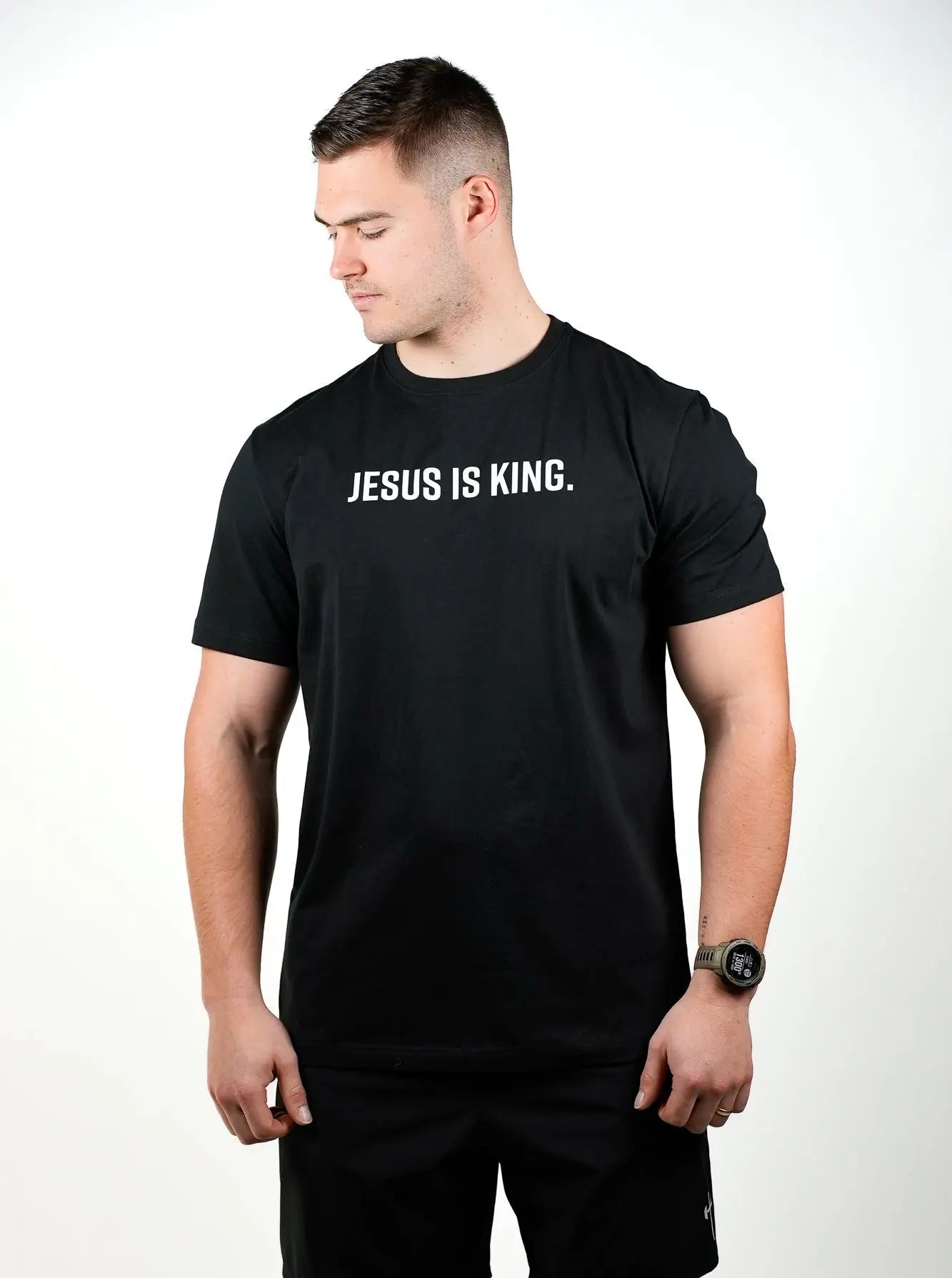 Jesus is King Performance Tee - Black HolStrength