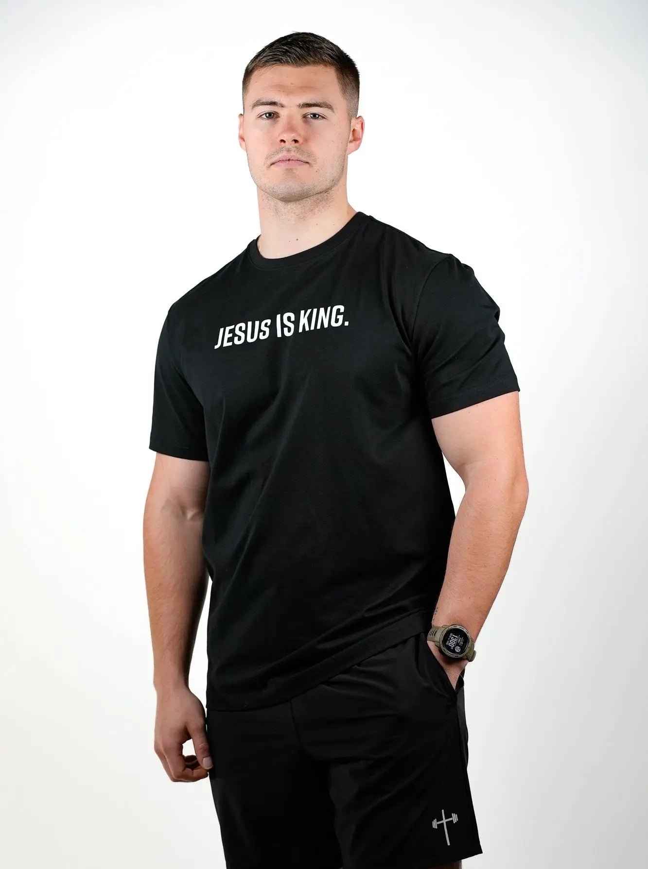 Jesus is King Performance Tee - Black HolStrength