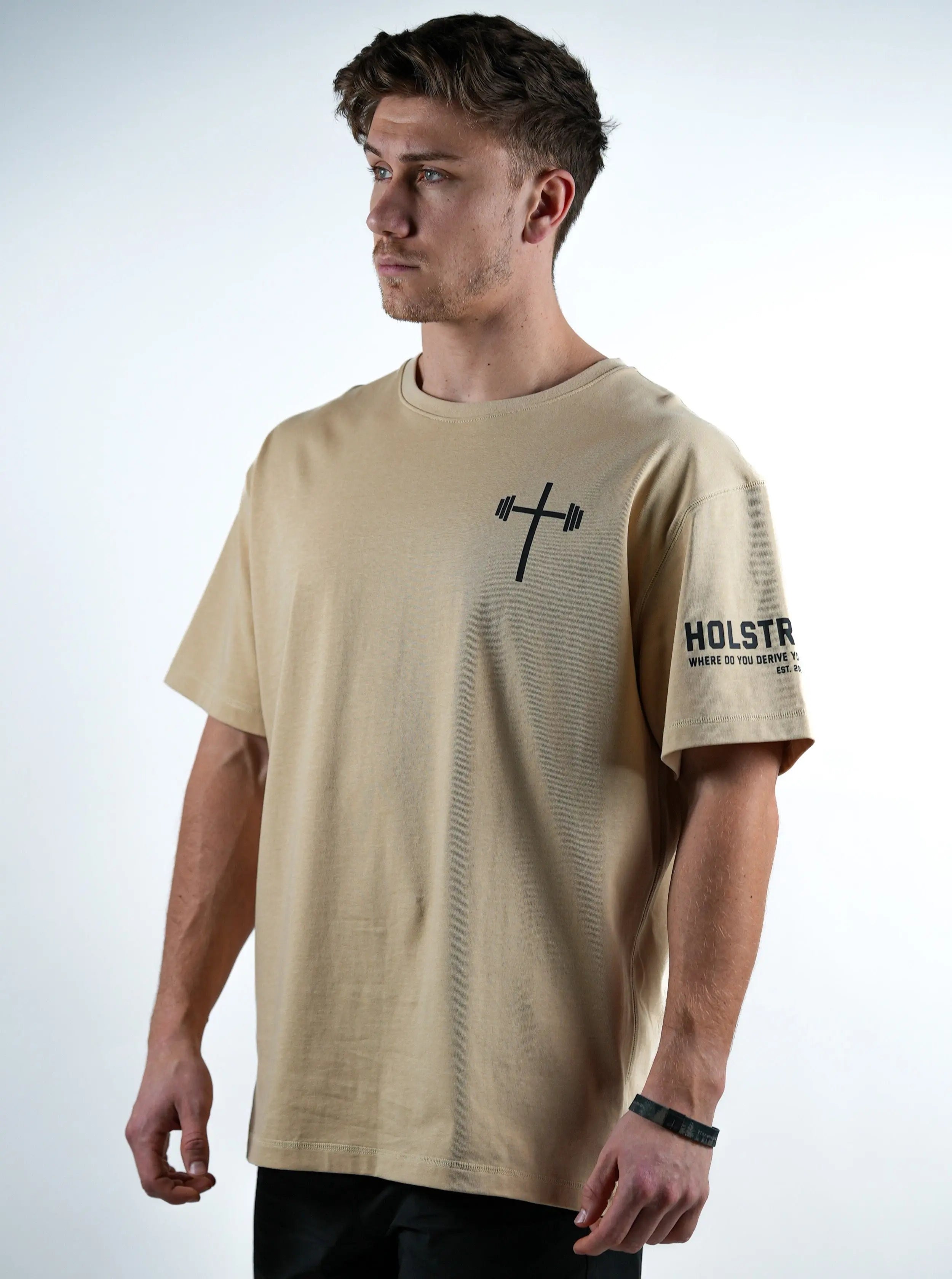 John 19:30 Oversized Tee - Tan HolStrength