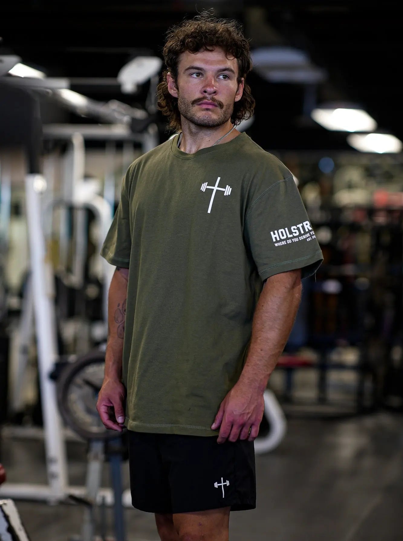 Man of God Oversized Tee - Military Green HolStrength