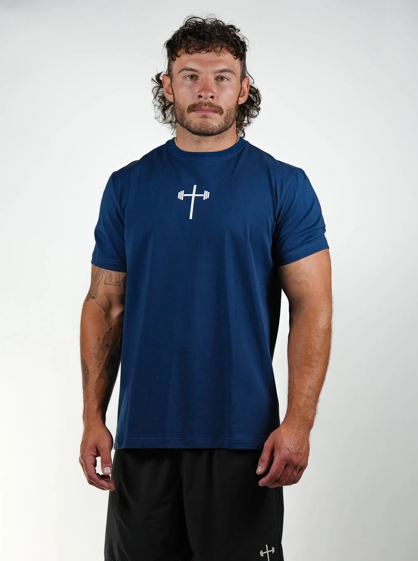 Matthew 19:26 Performance Tee - Navy Blue HolStrength