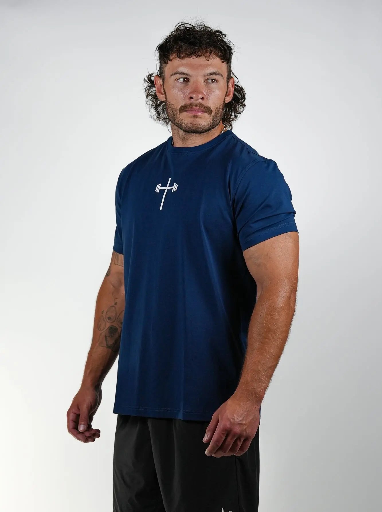 Matthew 19:26 Performance Tee - Navy Blue HolStrength