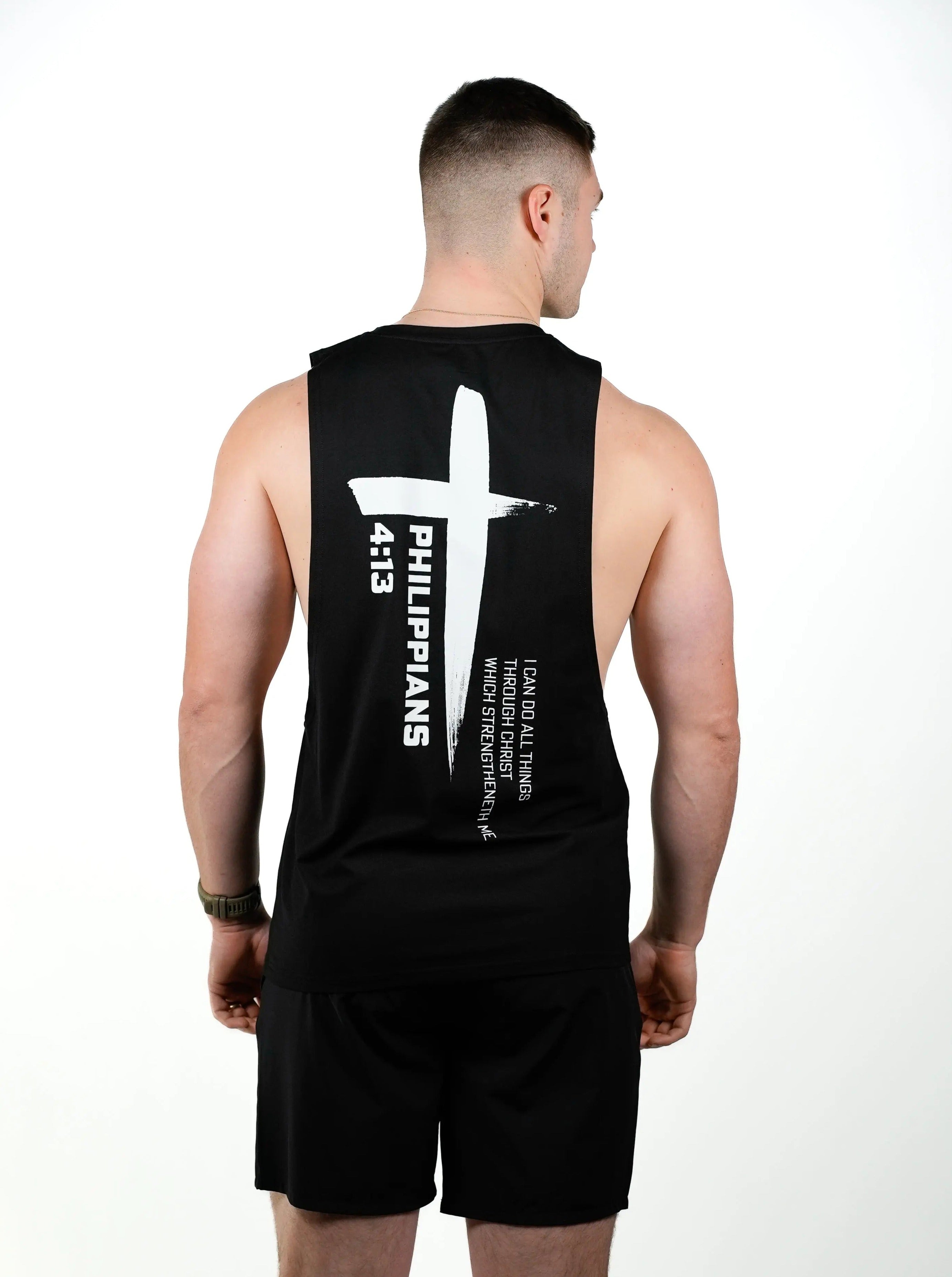 Phil 4:13 Cut Off - Black HolStrength