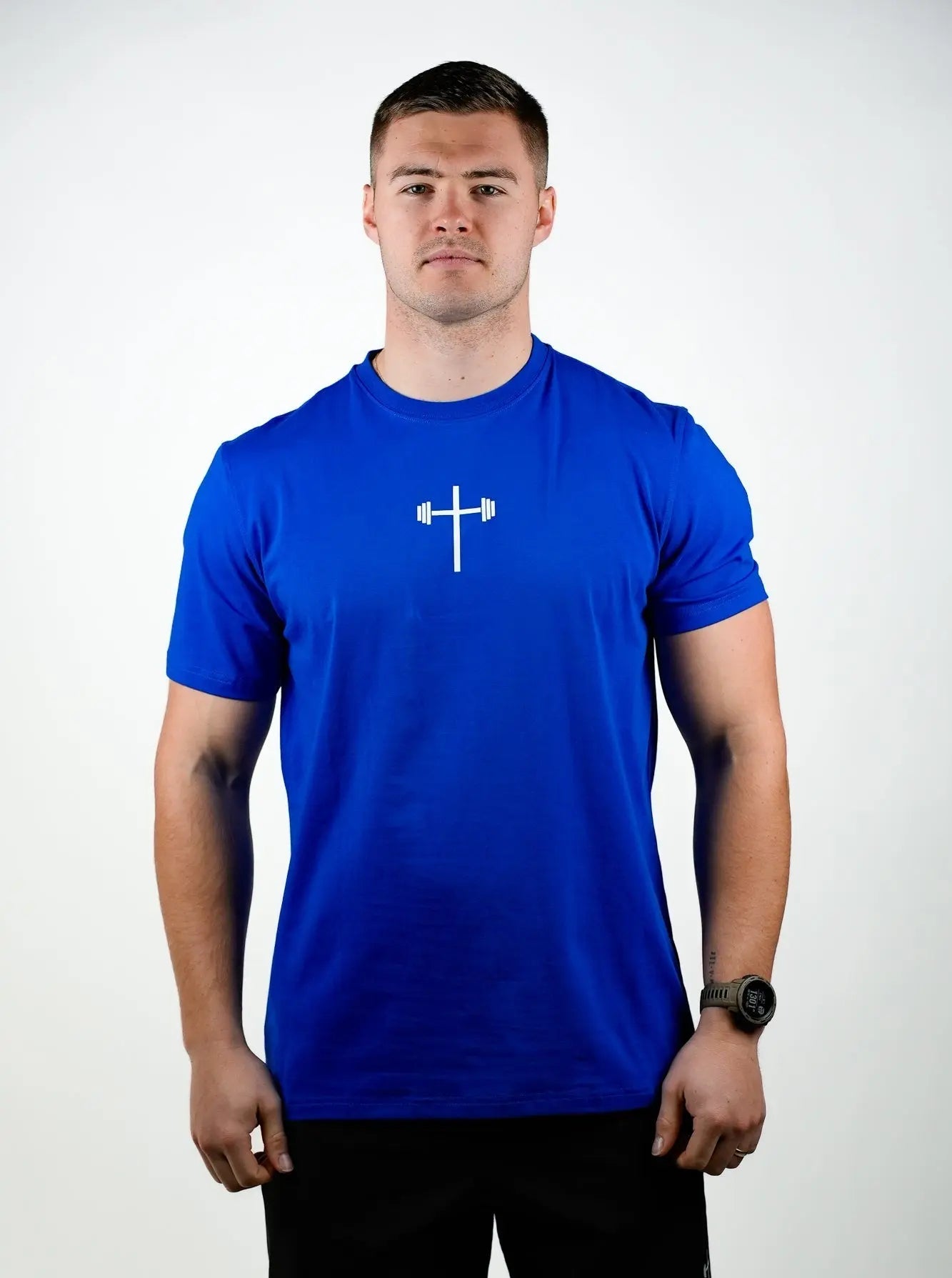 Philippians 4:13 Performance Tee - Blue HolStrength