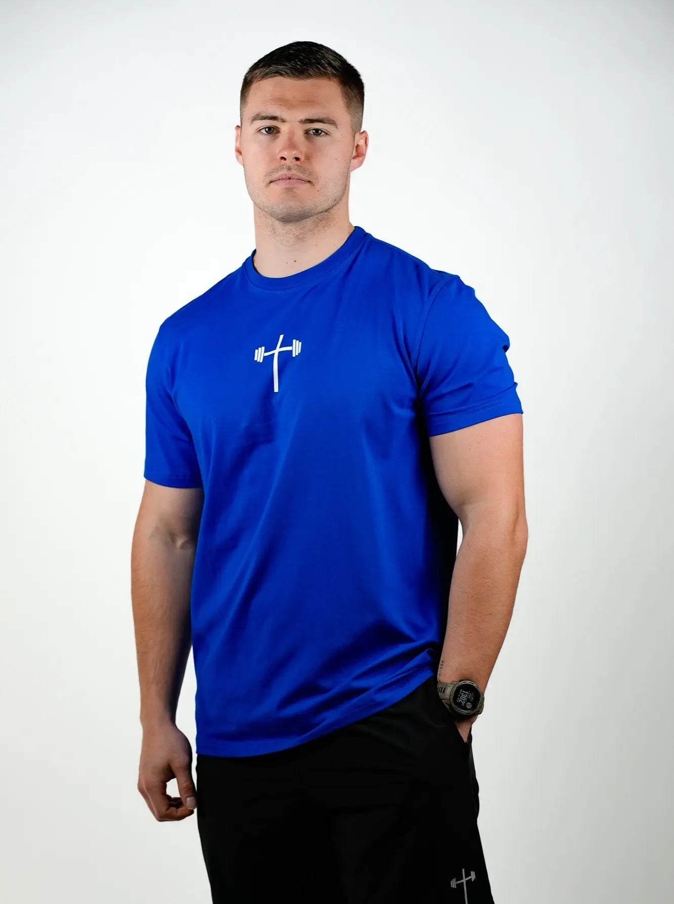 Philippians 4:13 Performance Tee - Blue HolStrength