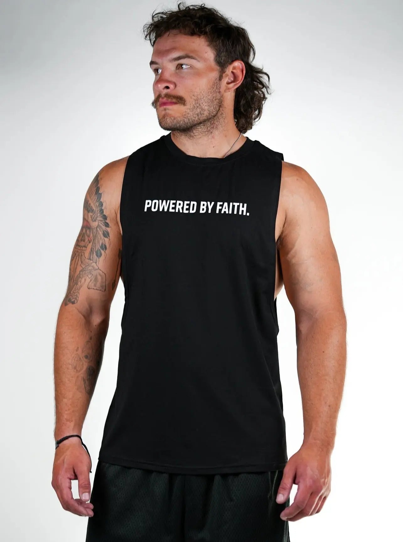 Powered By Faith Cut Off - Black HolStrength