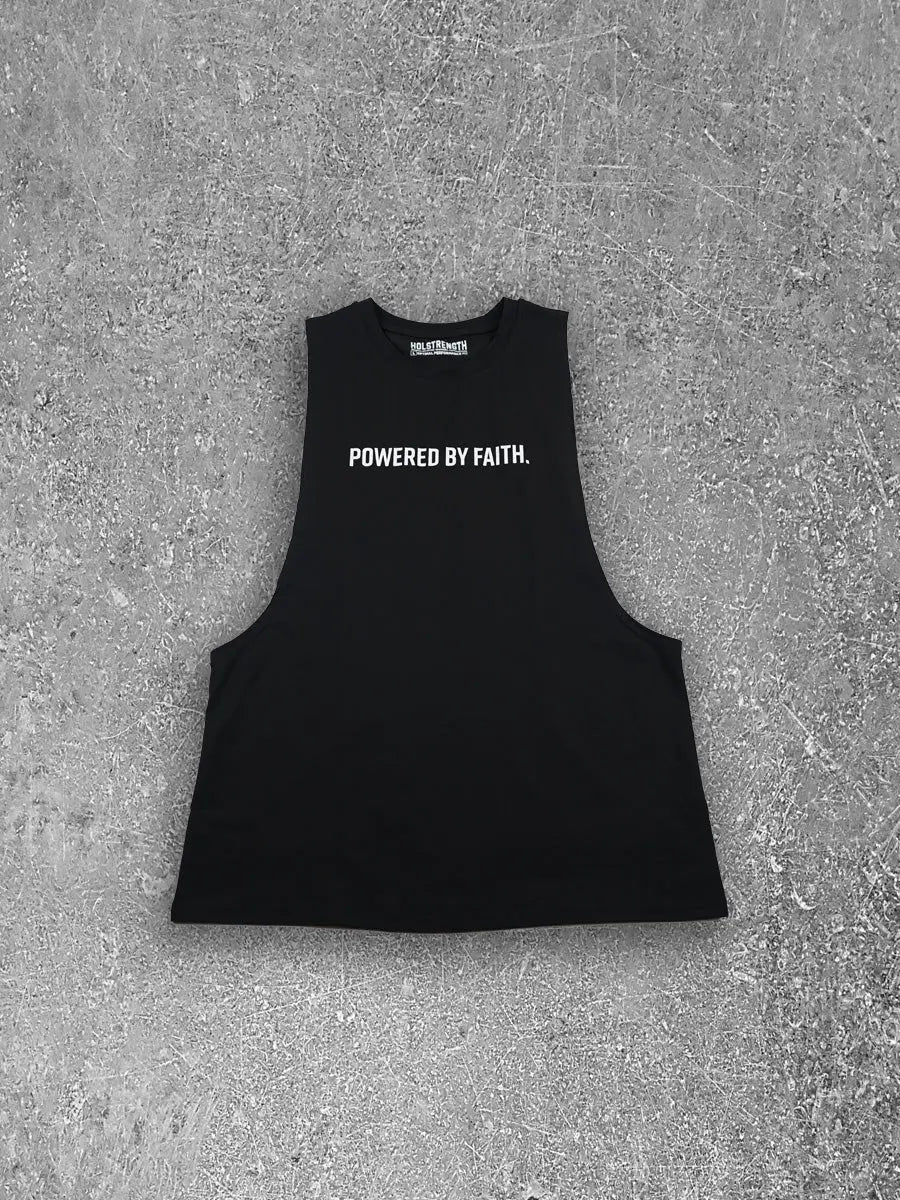 Powered By Faith Cut Off - Black HolStrength