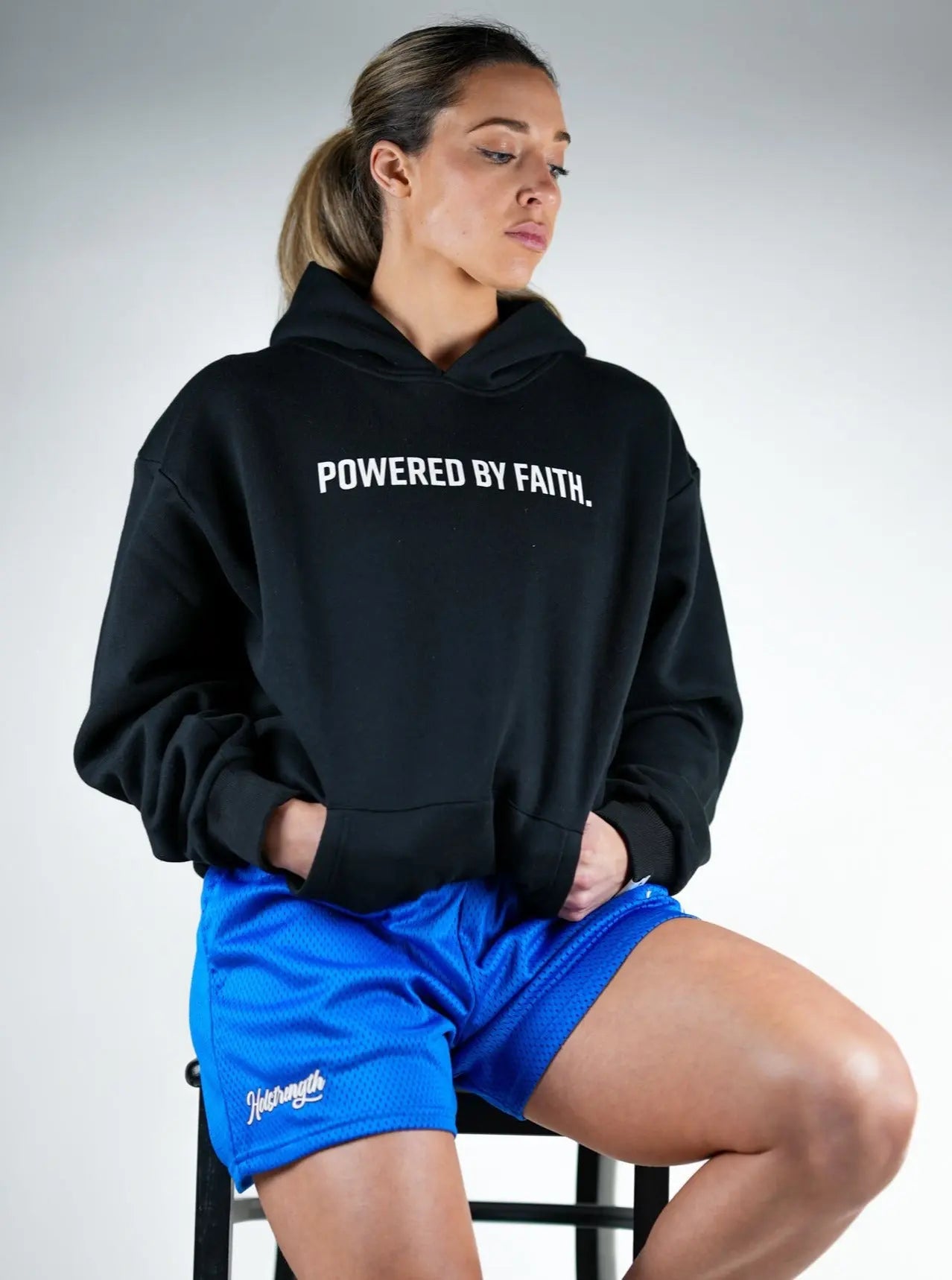 Powered By Faith Hoodie - Black HolStrength