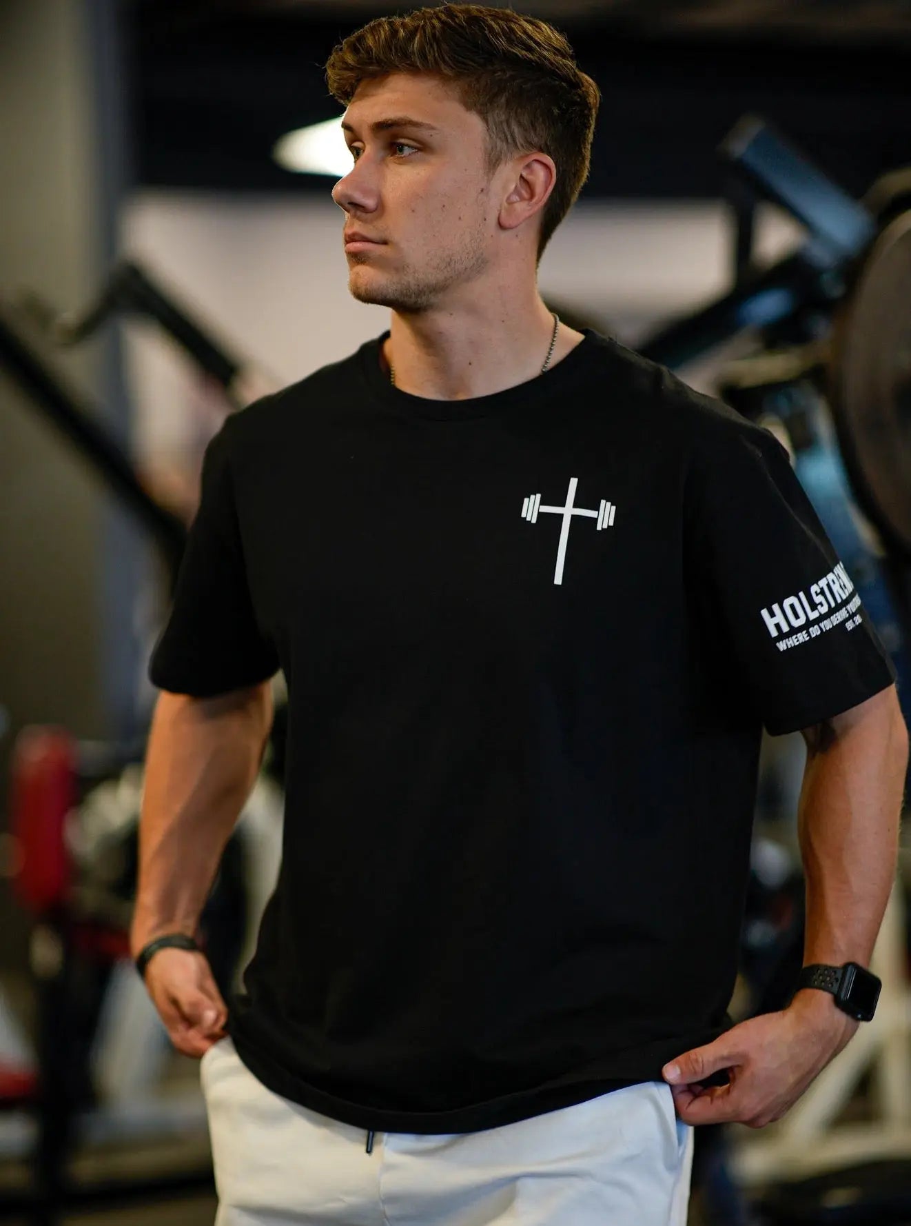 Powered By Faith Oversized Tee - Black HolStrength