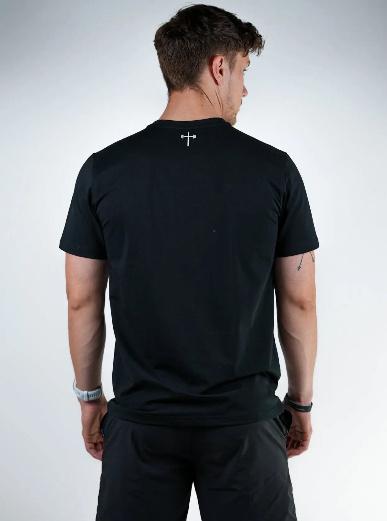 Powered By Faith Performance Tee - Black HolStrength