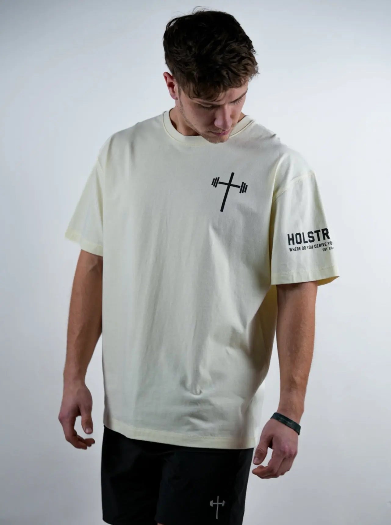 Psalm 23:4 Oversized Tee - Cream HolStrength