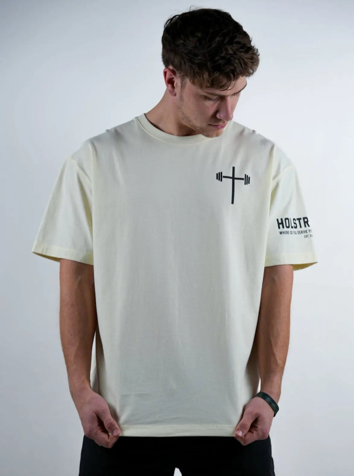 Psalm 23:4 Oversized Tee - Cream HolStrength