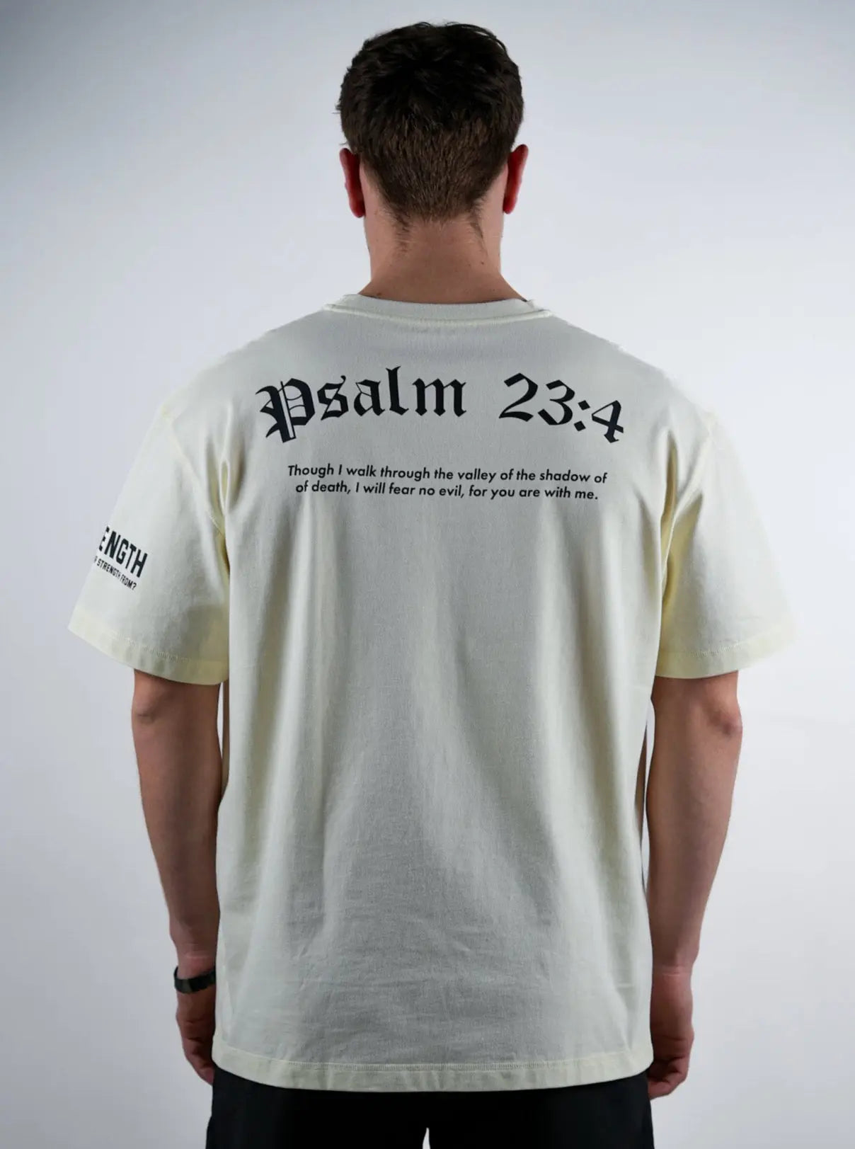 Psalm 23:4 Oversized Tee - Cream HolStrength