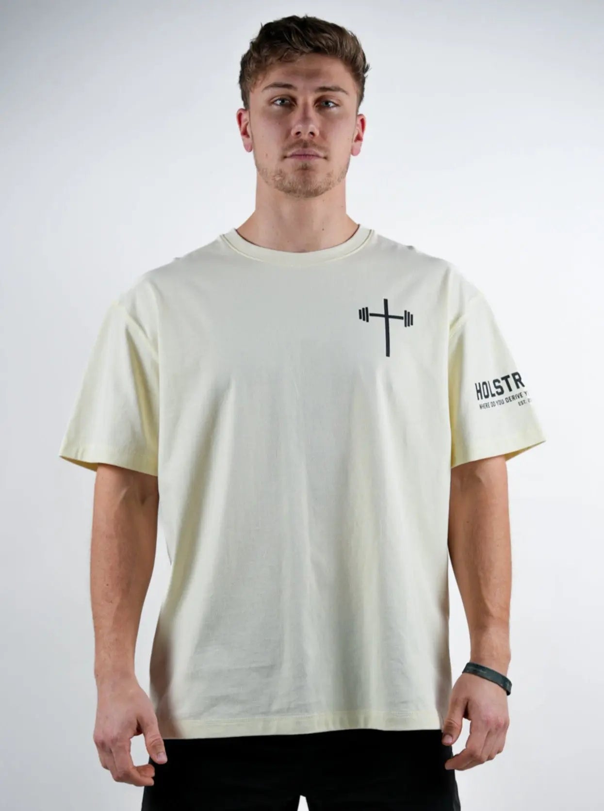 Psalm 23:4 Oversized Tee - Cream HolStrength