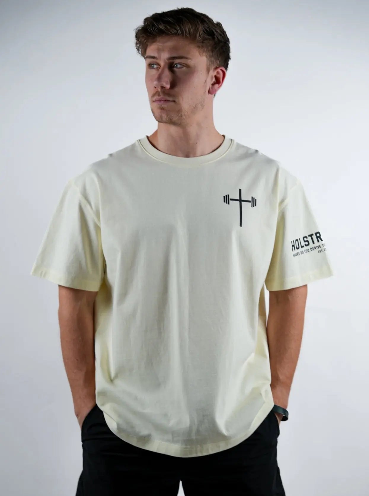 Psalm 23:4 Oversized Tee - Cream HolStrength