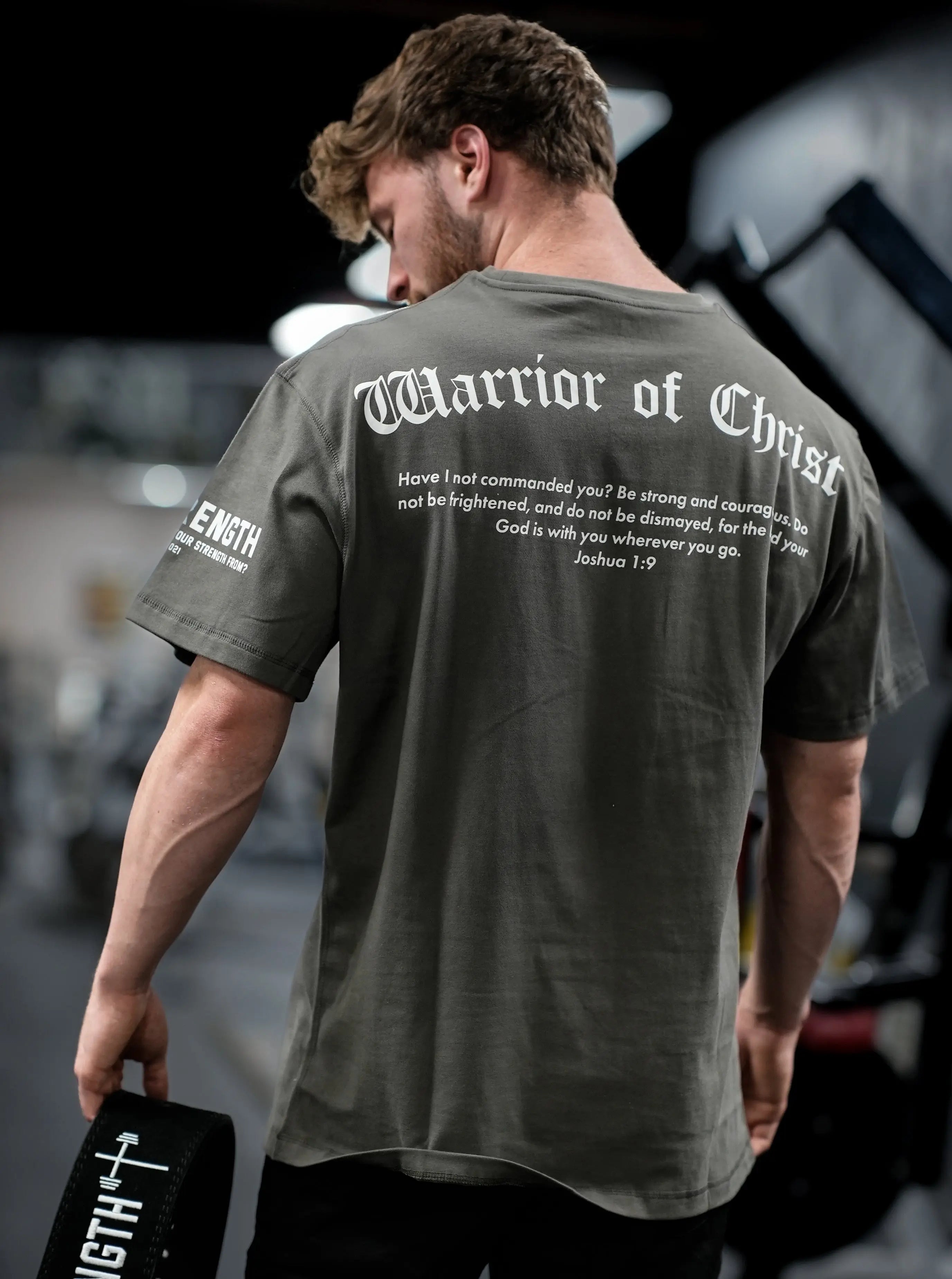 Warrior of Christ Oversized Tee - Iron Grey HolStrength